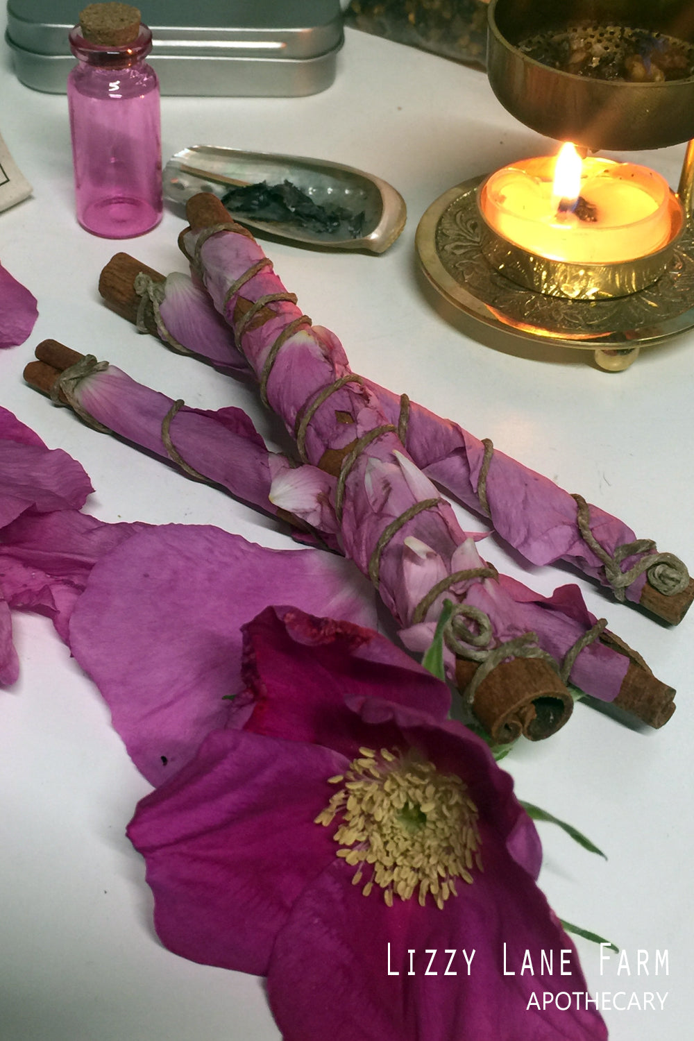 Cinnamon and Rose Smudge Sticks | For protection, love, luck and healing