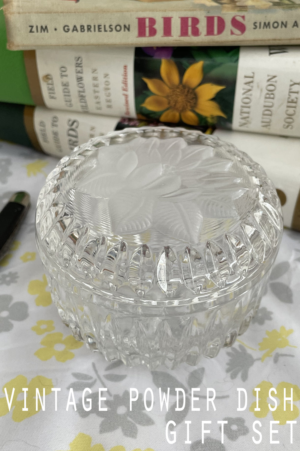 lotus flower crystal powder dish