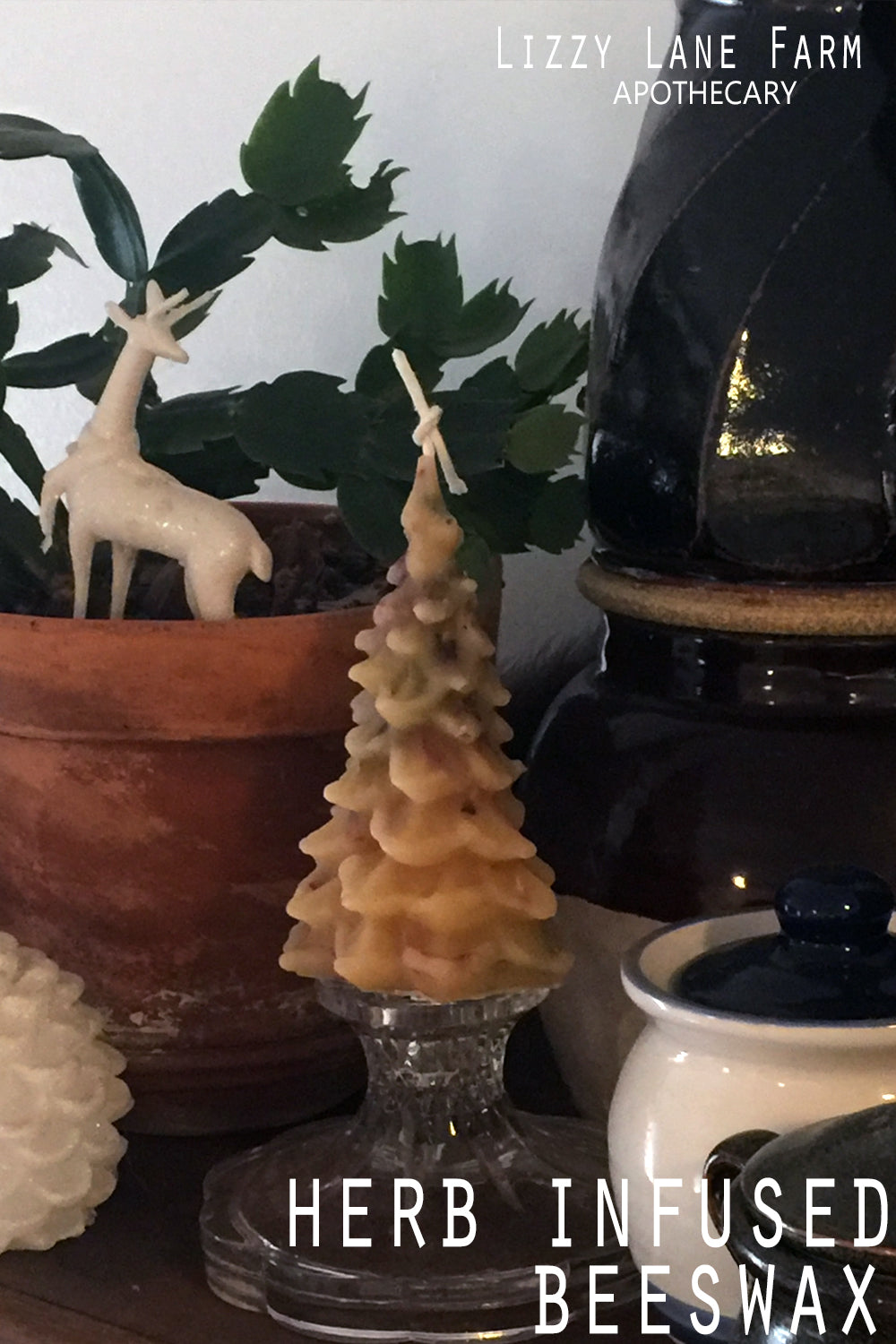 yule tree candle, beeswax candle