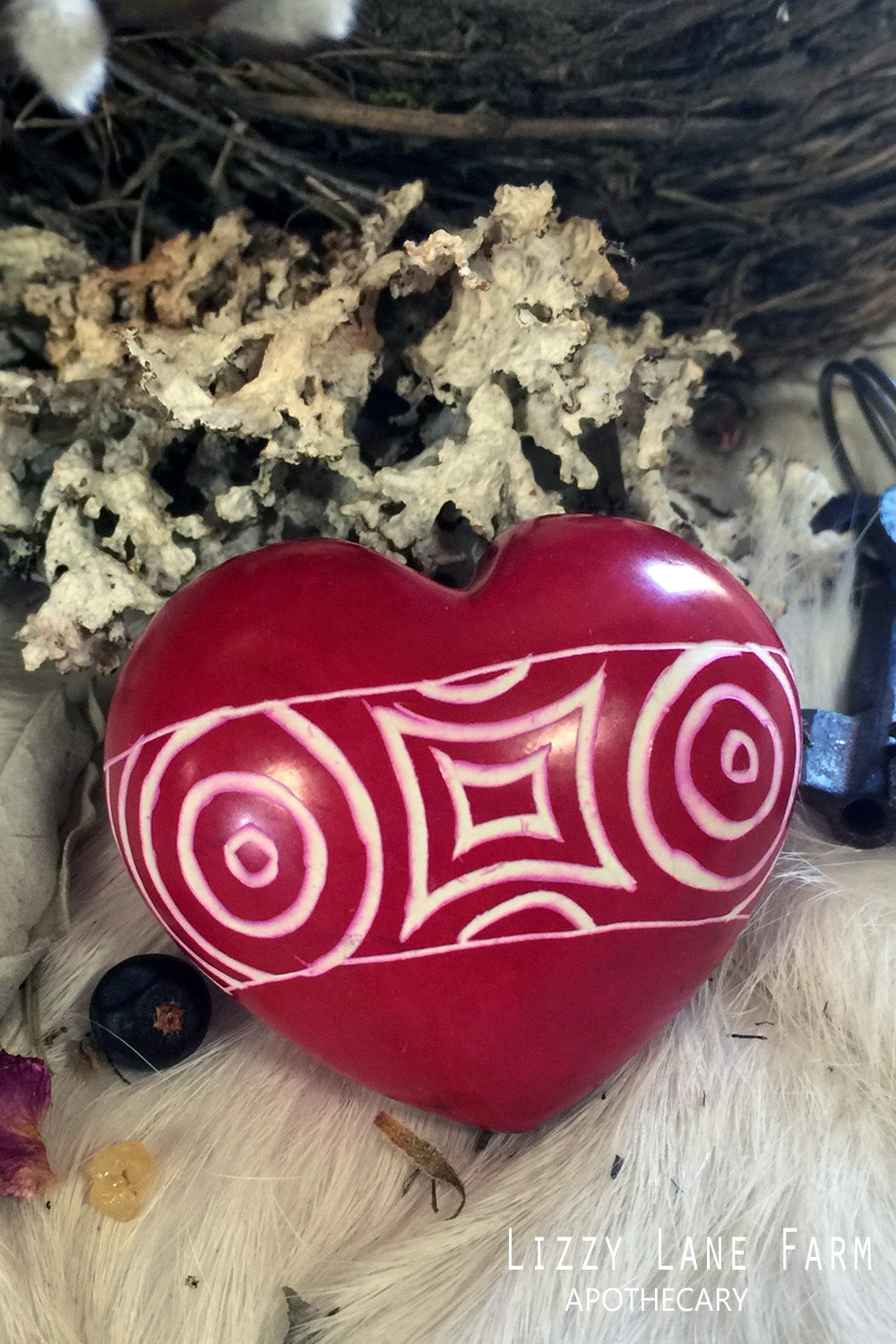 Red Carved Soapstone Heart | Worry Stone | Palm Stone | A peaceful calming stone