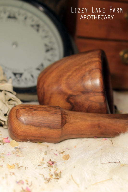 Wooden mortar and pestle | kitchen witch