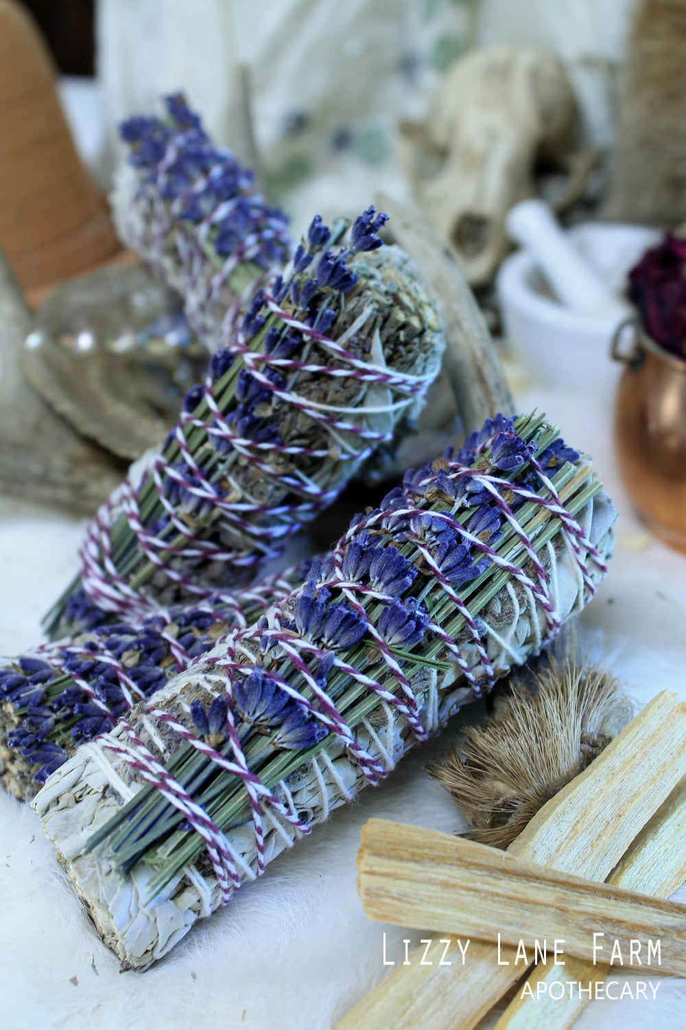 White Sage and Lavender Smudge Sticks- Sage Bundle Lavender | For clearing people, objects and spaces