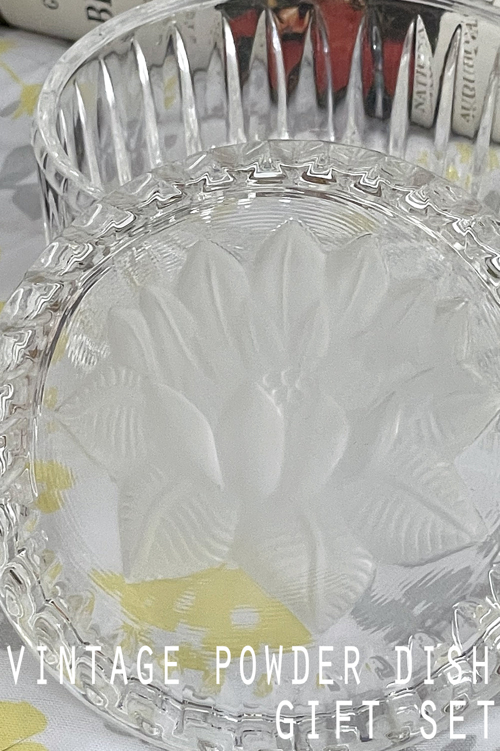 lotus flower crystal powder dish