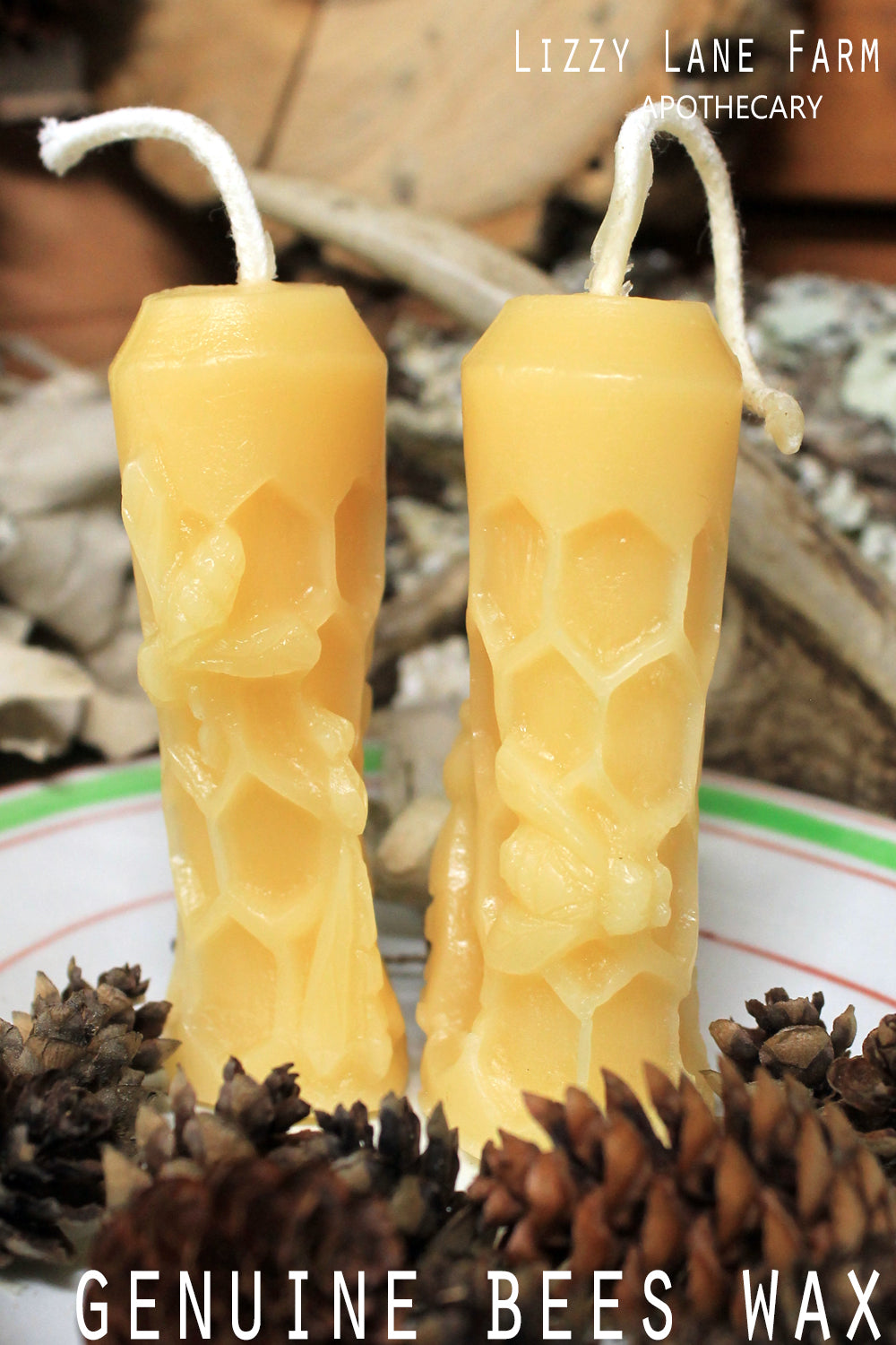 bees wax mini taper candle bees on hive