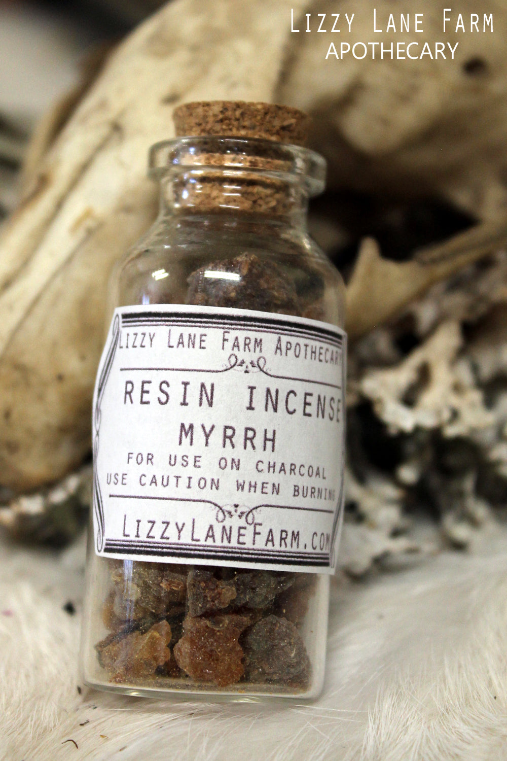 Petite jar of myrrh resin with an apothecary-style label, showcasing the rich, earthy aroma inside. Perfect for creating a calming, grounding ritual or adding a natural fragrance to your space. Ideal for use in meditation or relaxation practices, this beautifully packaged jar brings timeless tradition into your everyday routine.
