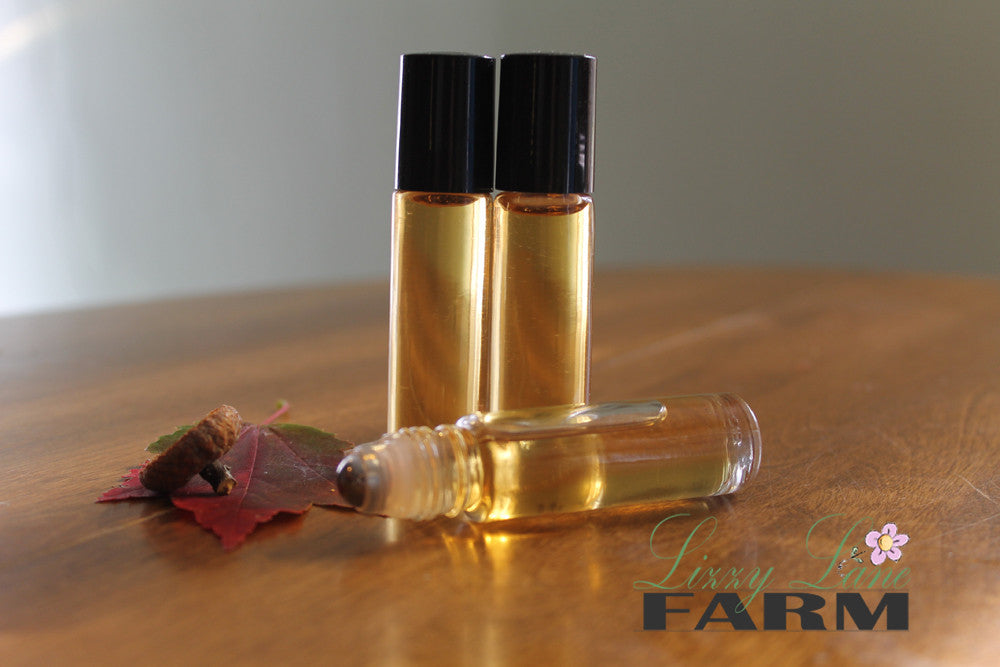 Personal Perfume Oil- CANDY CANE WOODLAND-- minty fresh with hints of blue spruce - Lizzy Lane Farm Apothecary