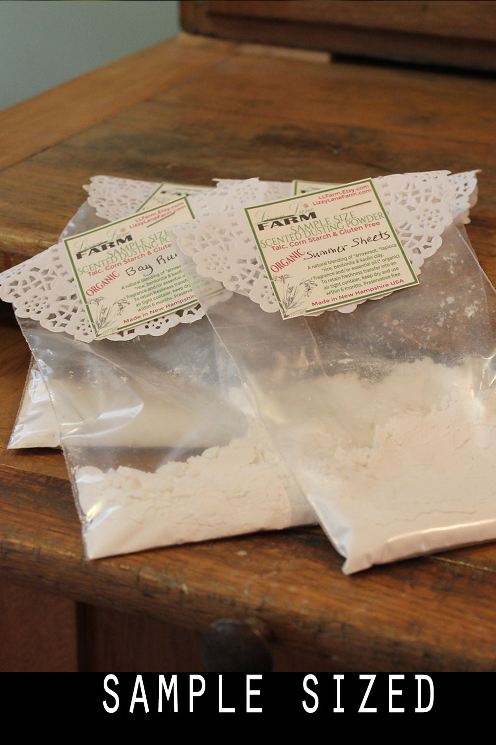 Organic Dusting Body Powder Sample Trial Size :  PICK • YOUR • SCENT - Lizzy Lane Farm Apothecary