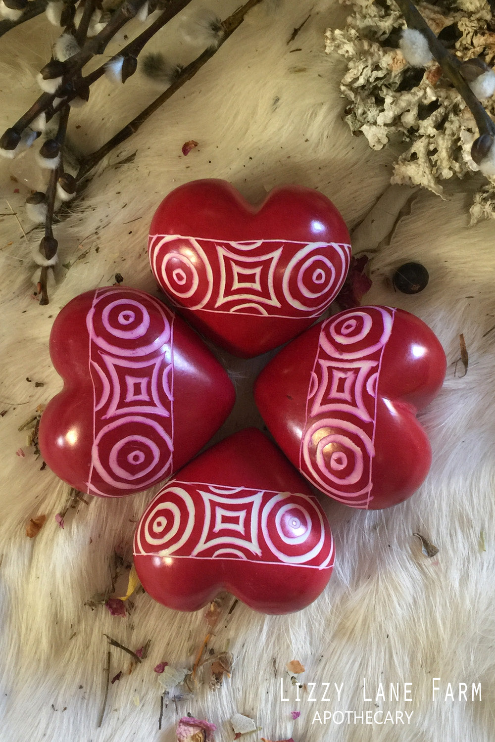 Red Carved Soapstone Heart | Worry Stone | Palm Stone | A peaceful calming stone