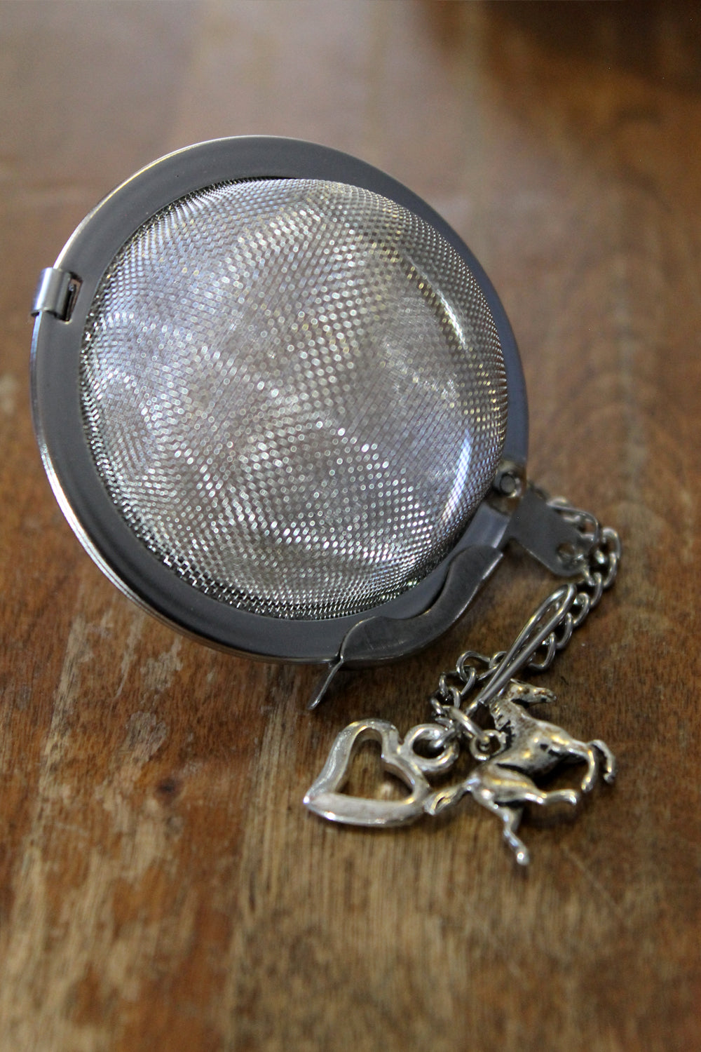 Tea Ball Infuser- small 2" mesh tea ball- horse and heart - Lizzy Lane Farm Apothecary