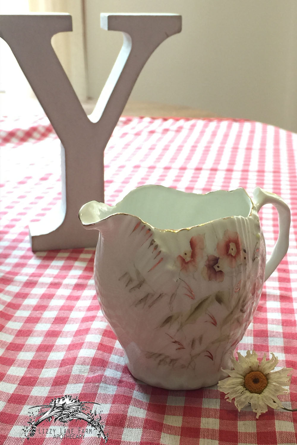 Vintage Bone China Creamer- floral, petite - Lizzy Lane Farm Apothecary