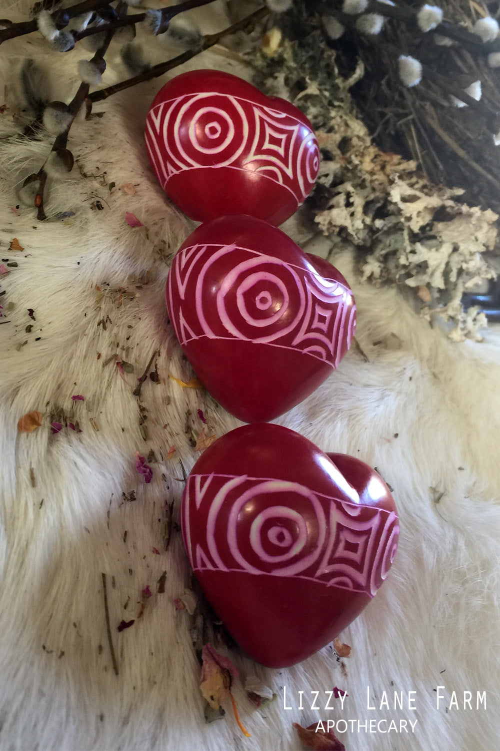 Red Carved Soapstone Heart | Worry Stone | Palm Stone | A peaceful calming stone