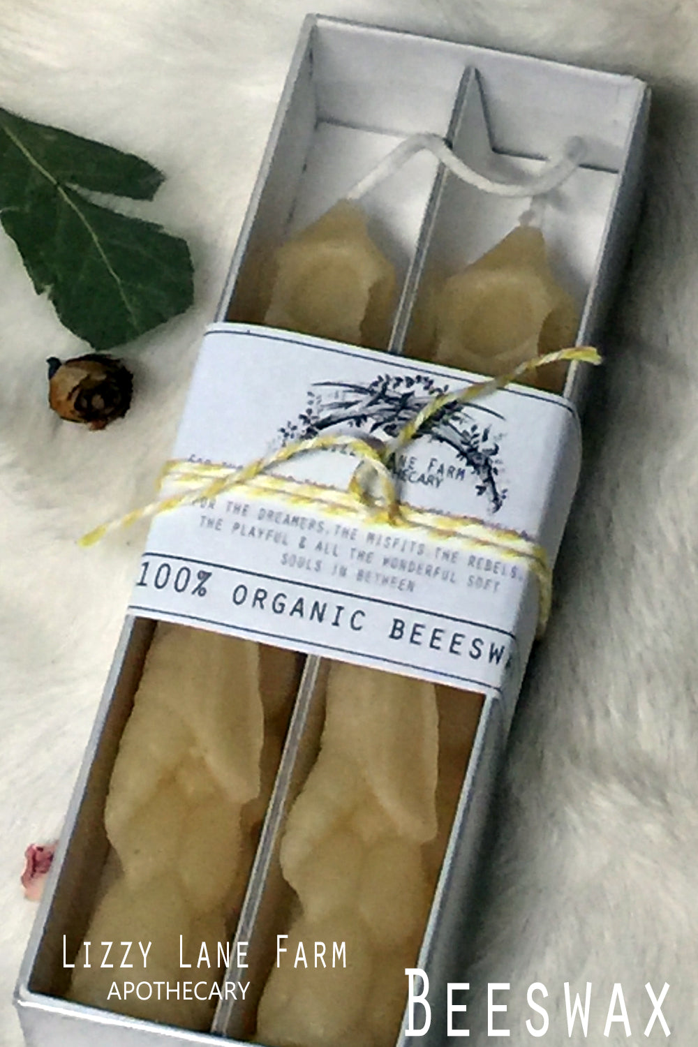 beeswax taper candles in box ready for gift giving