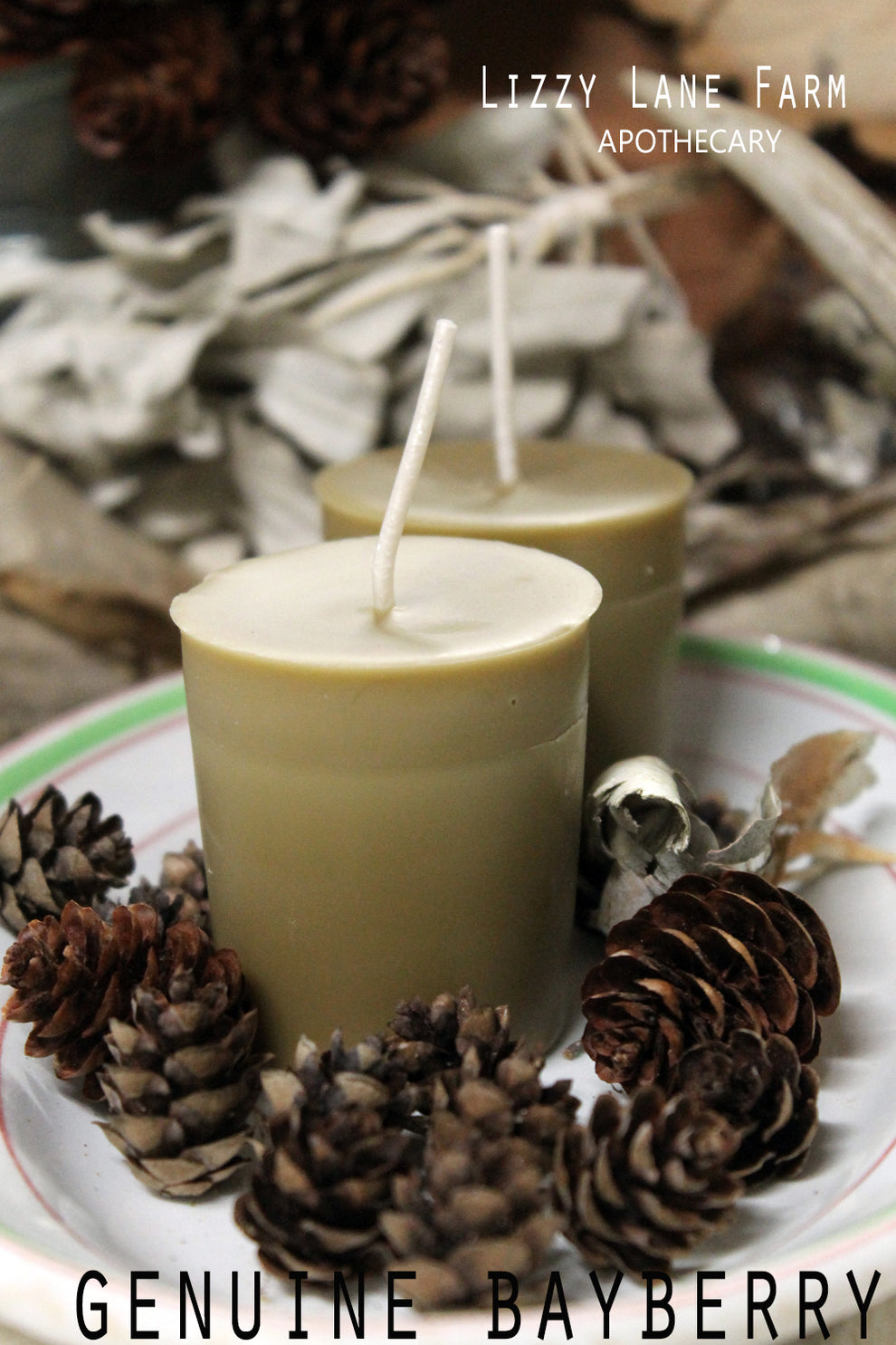 Bayberry Votive Candle Authentic Bayberry Wax Yule Candle Christm