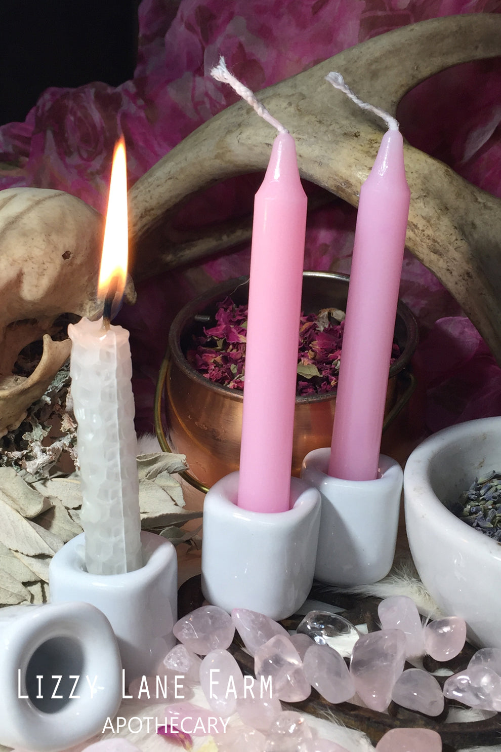 White Chime Candle Holders Porcelain for Mini Spell & Chime Candles