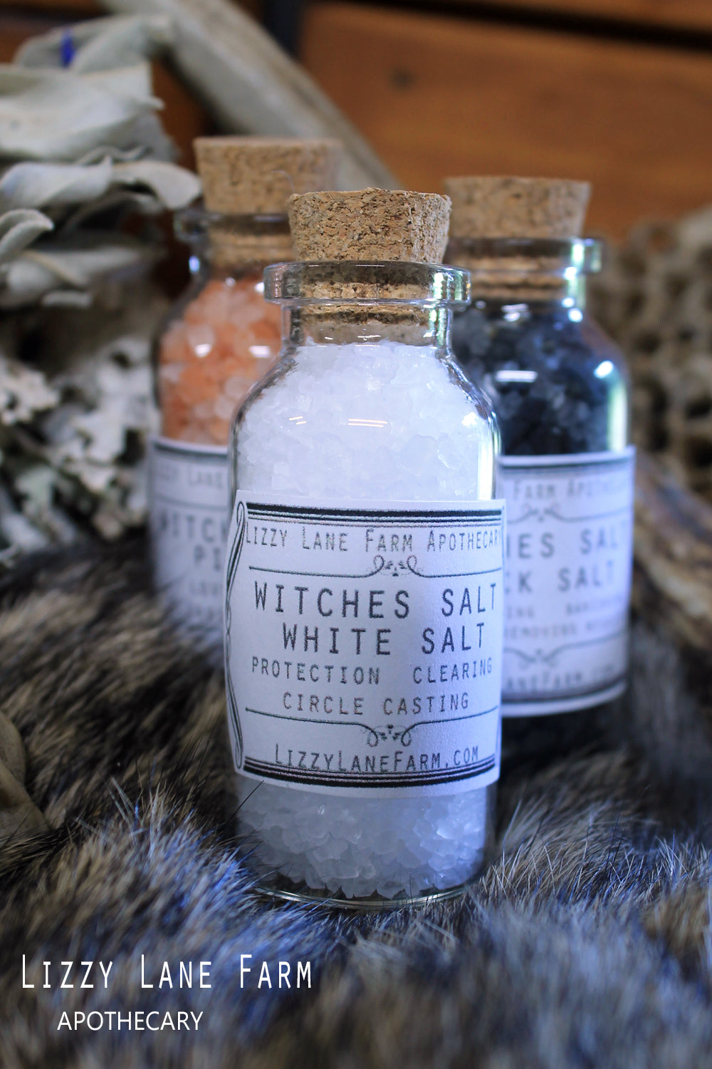 witches black salt, witches white salt, witches pink salt. Gift Box set.